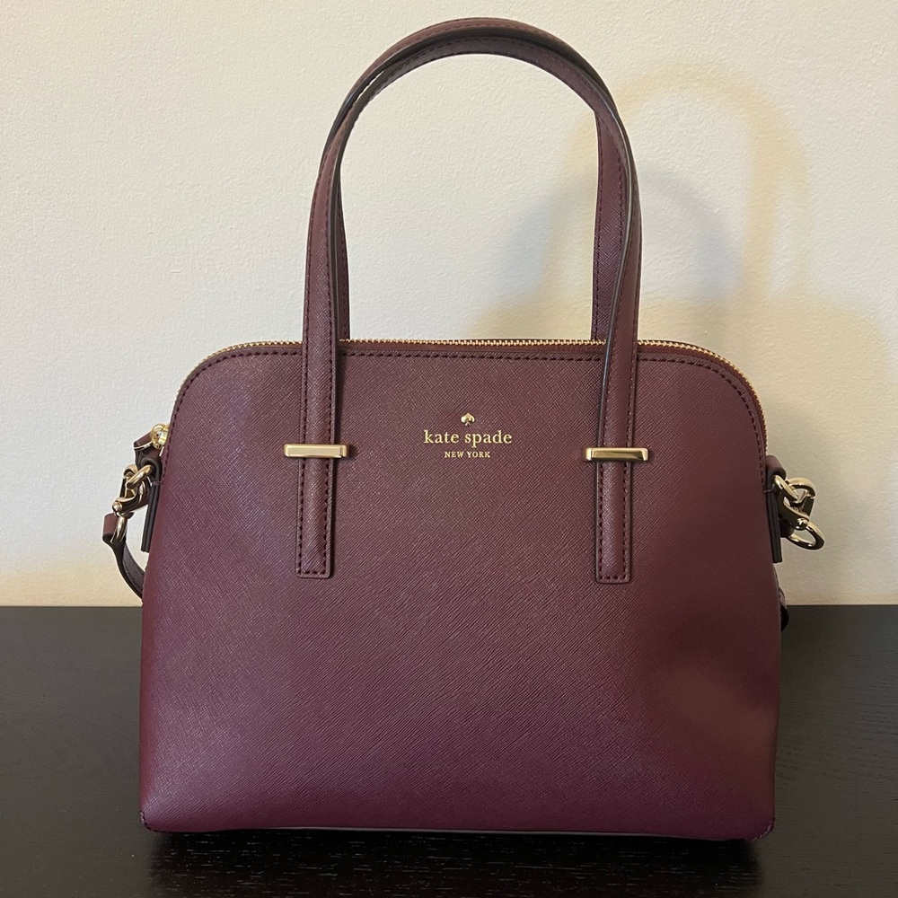 NWOT Kate Spade Mulled Wine Cedar Street Maise Crossbody Leather Zipped Top